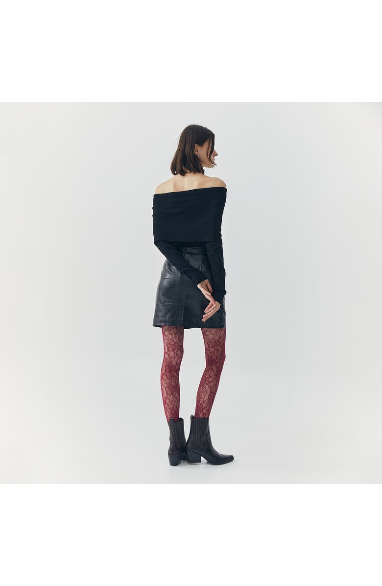 ATS Sia Off Shoulder Knit Top, Alternate, color, Black