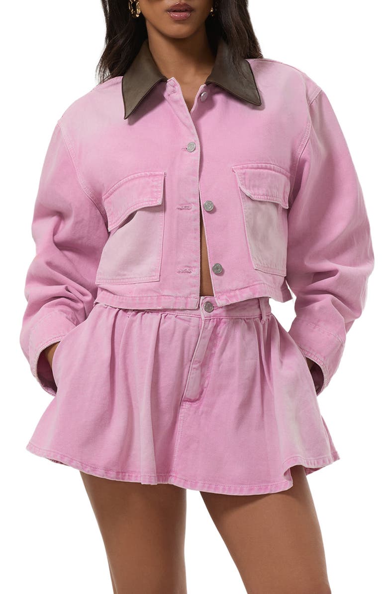 AFRM Tanner Crop Utility Jacket, Main, color, Soft Pink Wash