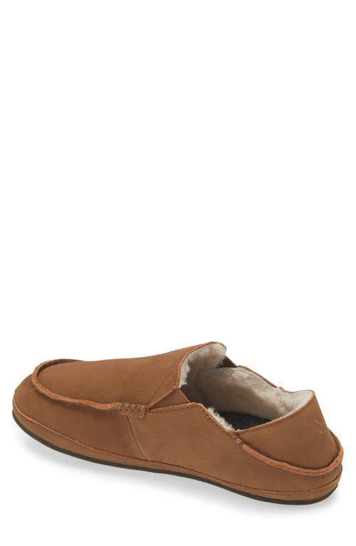 Olukai Moloa Genuine Shearling Convertible Slipper In Brown