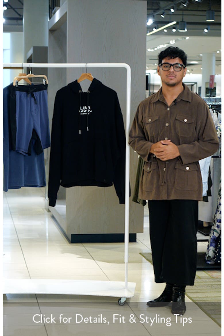 Diagonal Stripe Logo Cotton French Terry Graphic Hoodie video