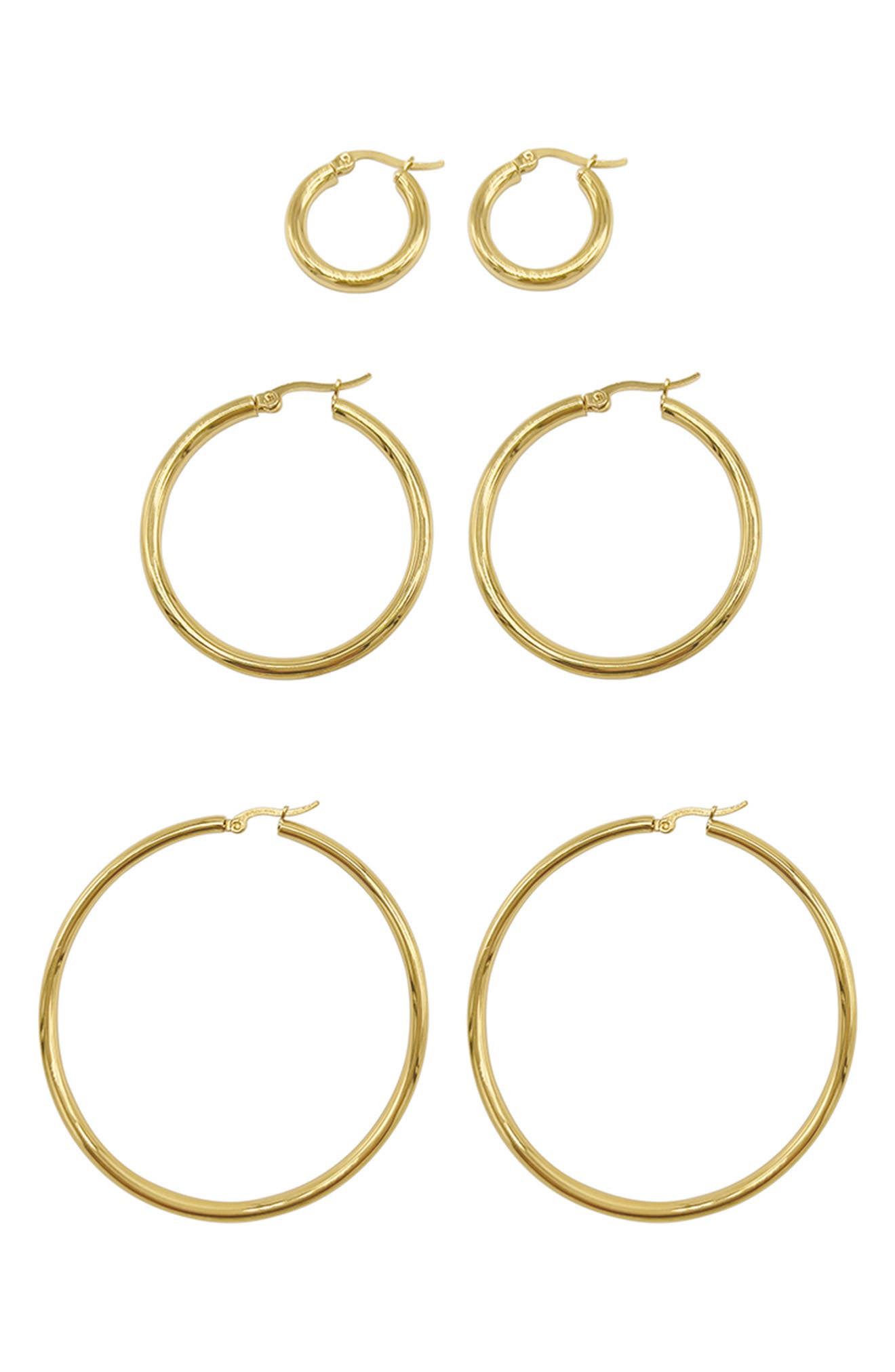 Adornia Water Resistant Hoop Earrings Set