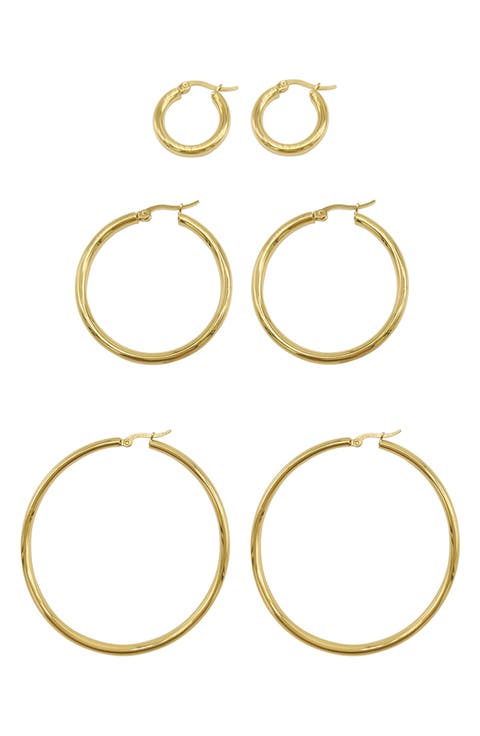 Water Resistant Hoop Earrings Set