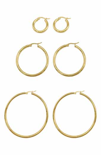 Adornia Water Resistant Hoop Earrings Set