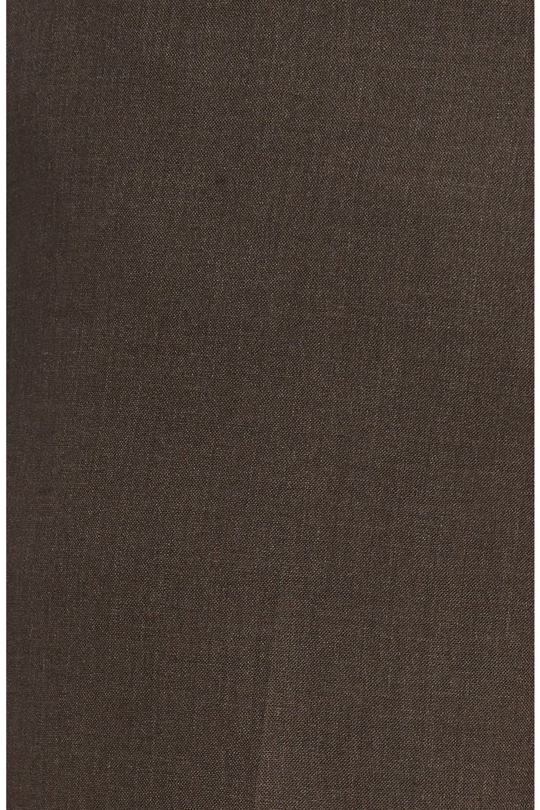 Lightweight Plain Weave Flat Front Classic Fit Trousers, Alternate, color, BROWN