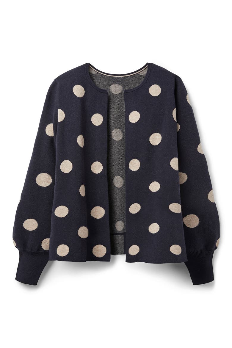 Berkshire Polka Dot Cardigan, Alternate, color, NAVY SPOT