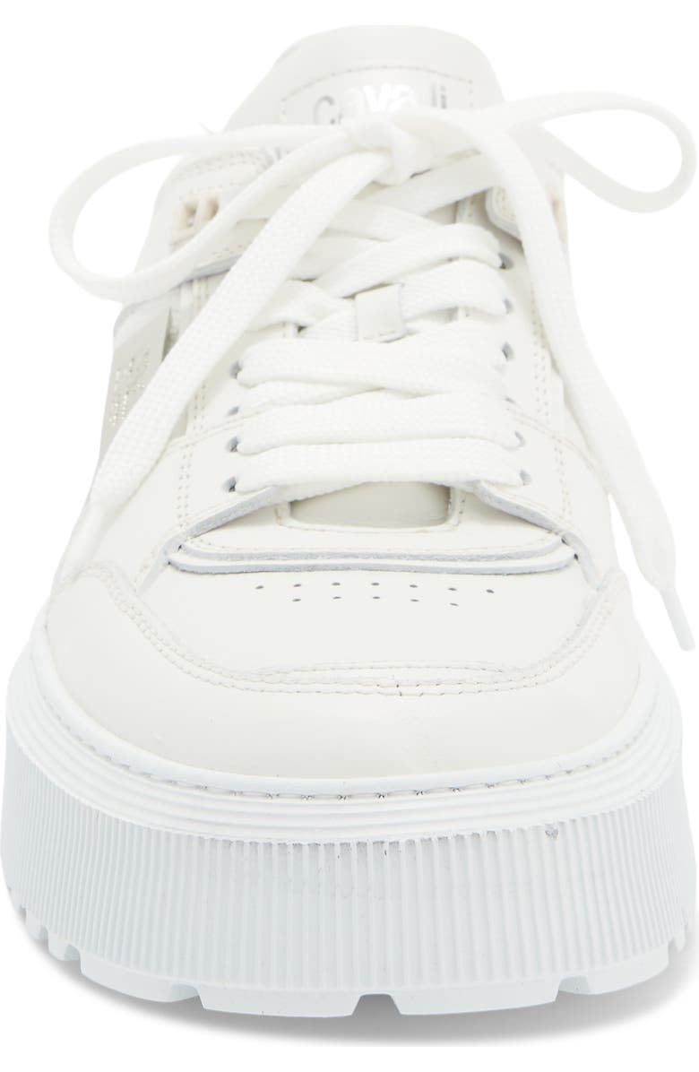 Roberto Cavalli Tonal Leather Sneaker, Alternate, color, White