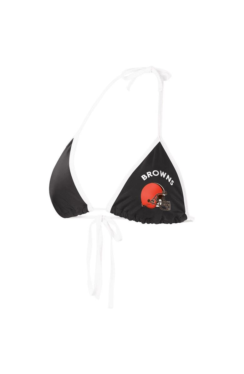 G-III 4HER BY CARL BANKS Women's G-III 4Her by Carl Banks Black Cleveland Browns Perfect Match Bikini Top, Alternate, color, Black