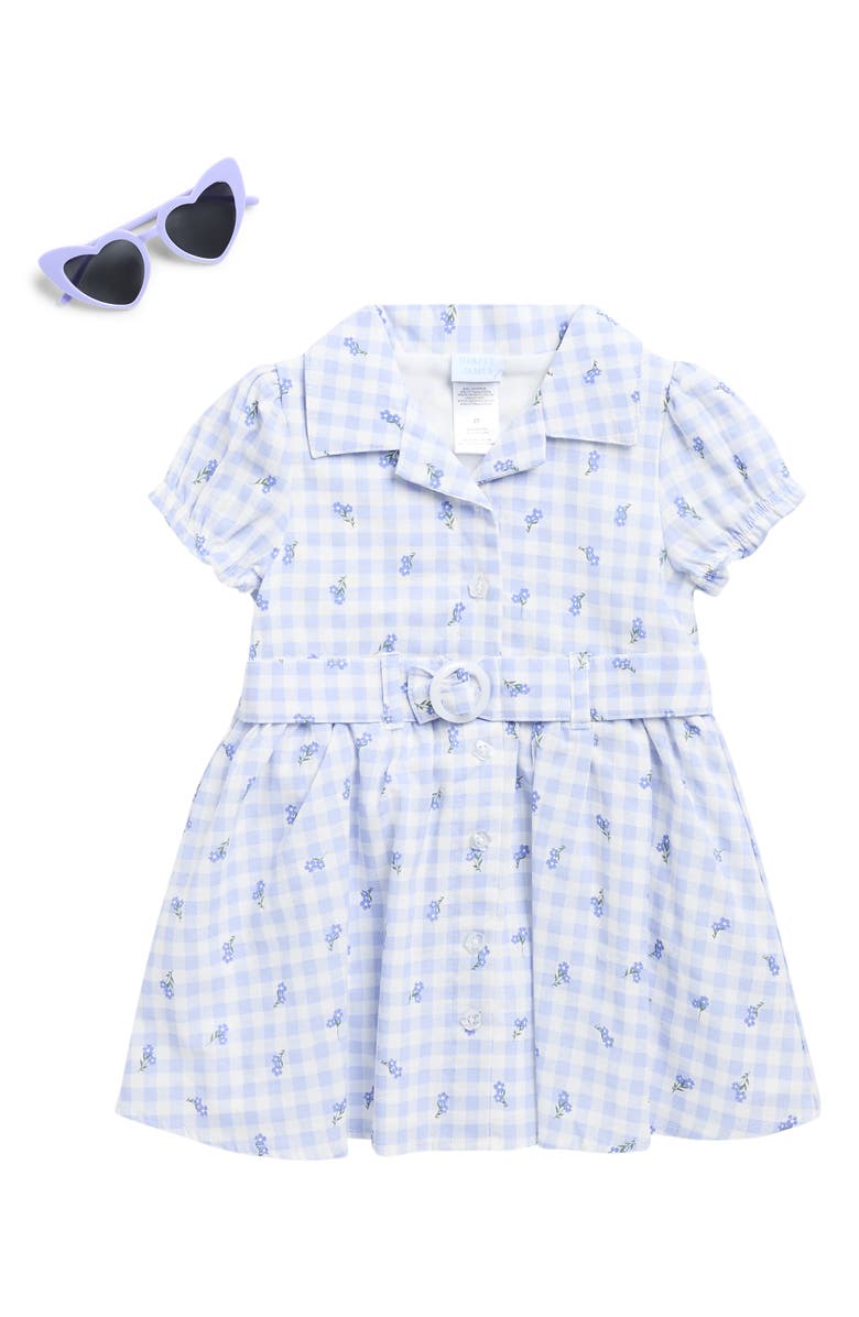 Draper James Belted Shirtdress & Sunglasses Set, Main, color, Heather Blue