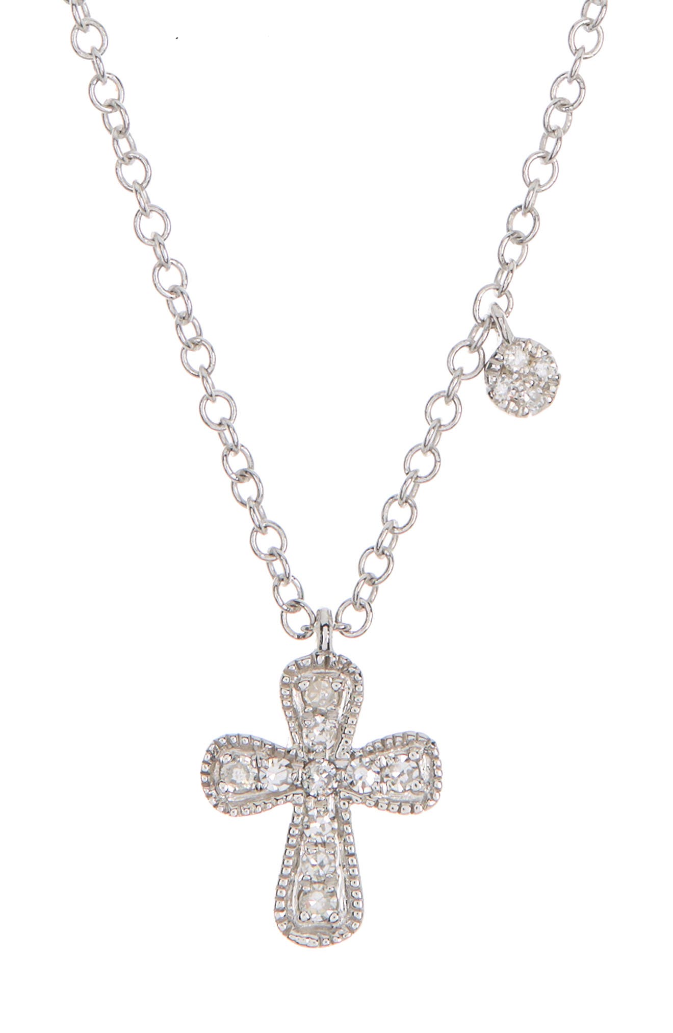 Meira T 14K White Gold Diamond Cross Pendant Necklace - 0.2ct. (Women ...