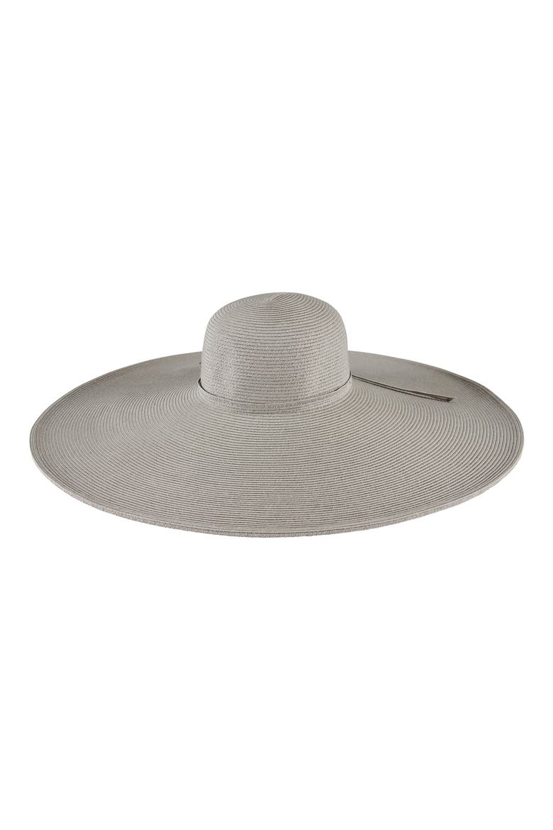Ultrabraid XL Brim Straw Sun Hat, Main, color, GREY