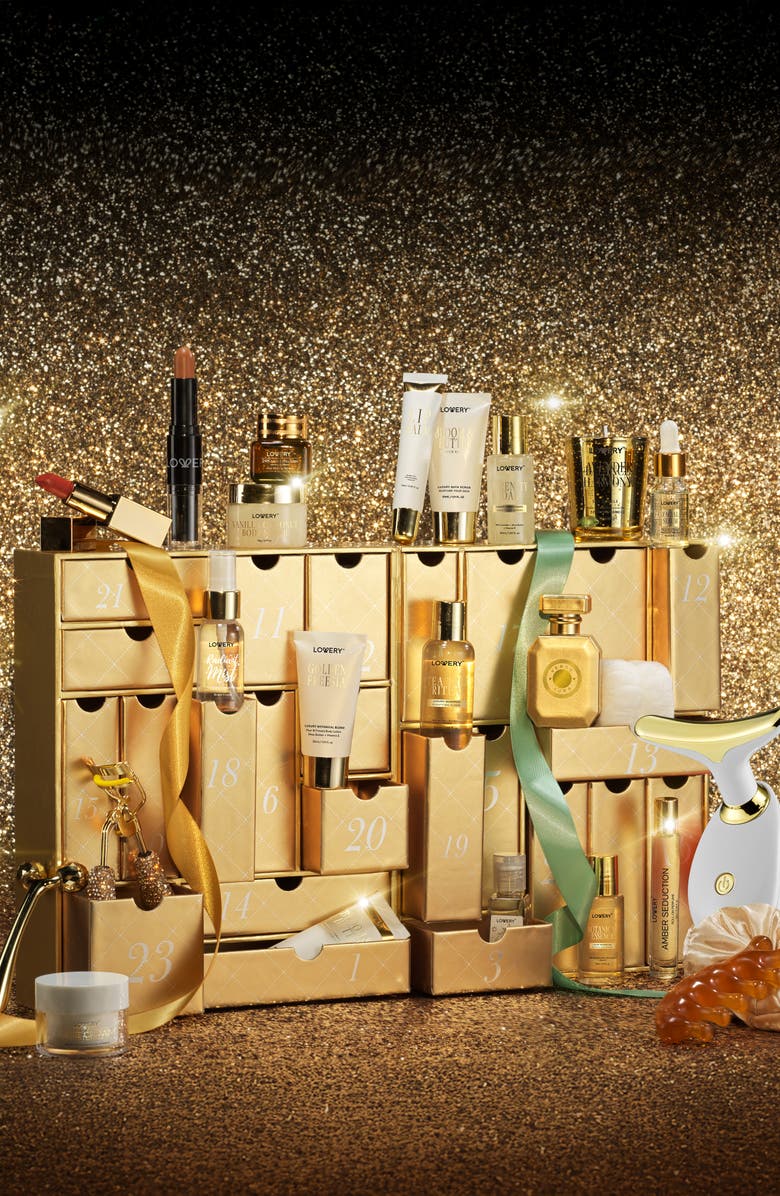 Lovery 24-Pc. Limited-Edition Advent Calendar Beauty and Skincare Luxury Gift Set, Alternate, color, Gold, Multi