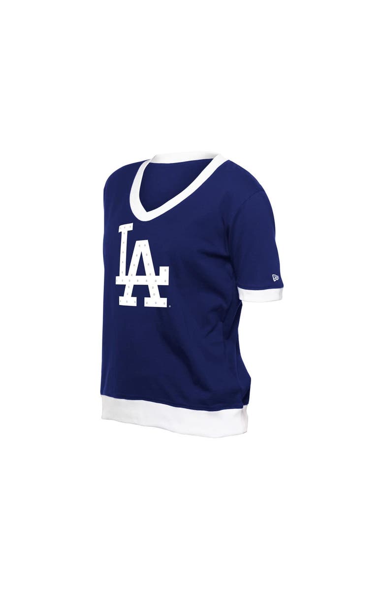 New Era Women's New Era Royal Los Angeles Dodgers Game Day Rhinestone V-Neck T-Shirt, Alternate, color,