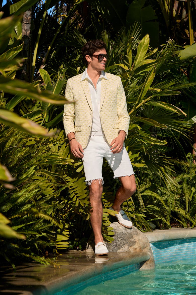Thurston Crossroads Jacquard Blazer, Alternate, color, Lemon