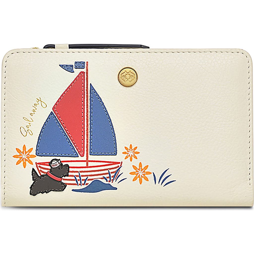 Radley Sail Away Medium Bifold Leather Wallet In Chalk