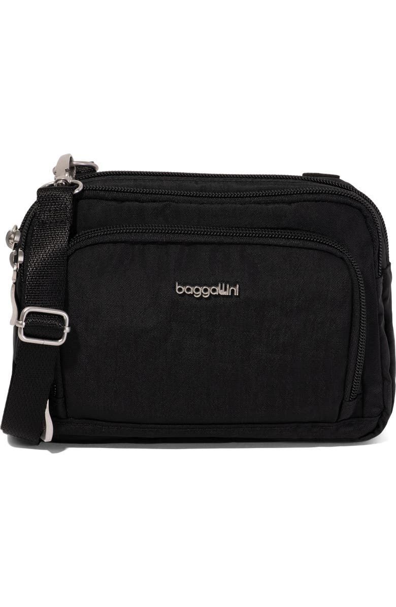 BAGGALLINI Trifecta Crossbody EMF Blocking Pocket, Main, color, Black