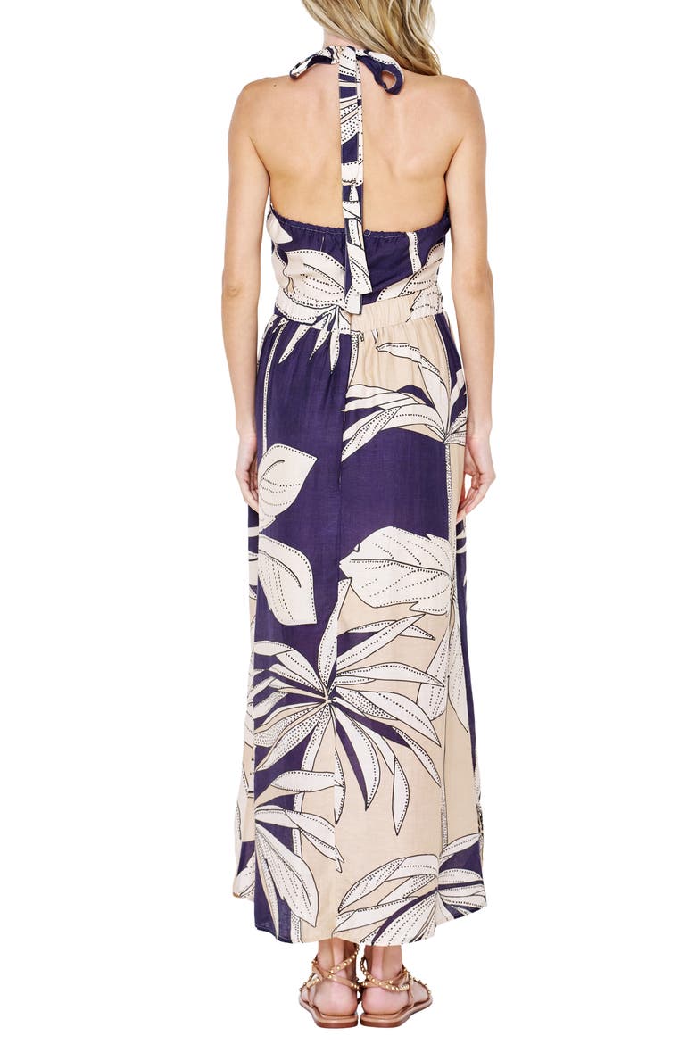 Print Halter Maxi Dress, Alternate, color, NAVY MULTI