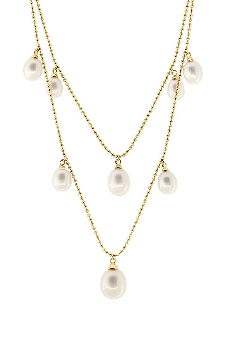 14K Yellow Gold Freshwater Pearl Layered Necklace, Alternate, color, 14K Gold