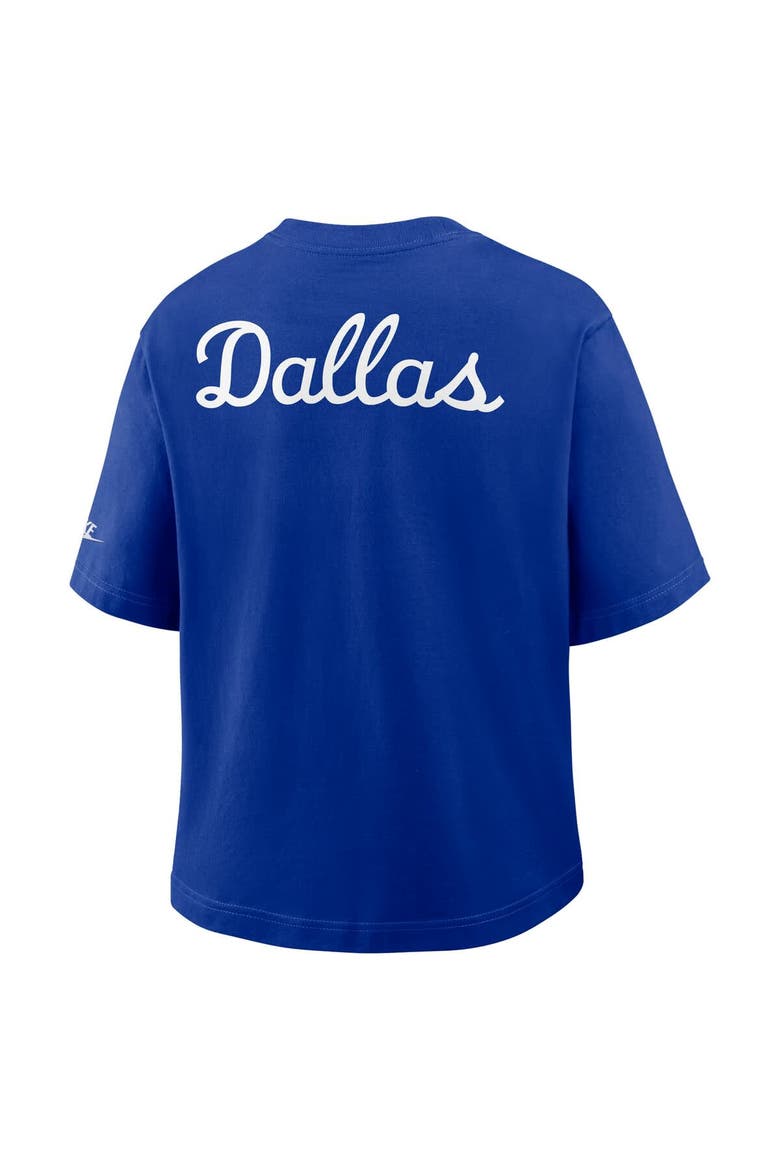Women's Nike Navy Dallas Cowboys Rewind Pocket Boxy T-Shirt, Alternate, color, Navy