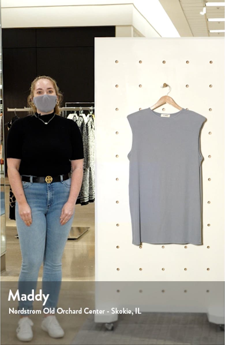 Gabriella Shoulder Pad Sleeveless T-Shirt Dress, sales video thumbnail