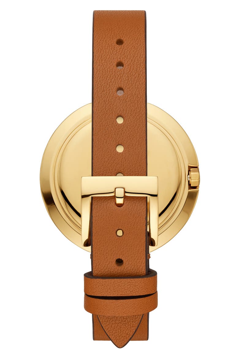 The Miller Leather Strap Watch, 36mm, Alternate, color, BROWN/ GOLD