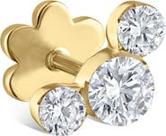 MARIA TASH Invisible Setting Three Diamond Stud Earring