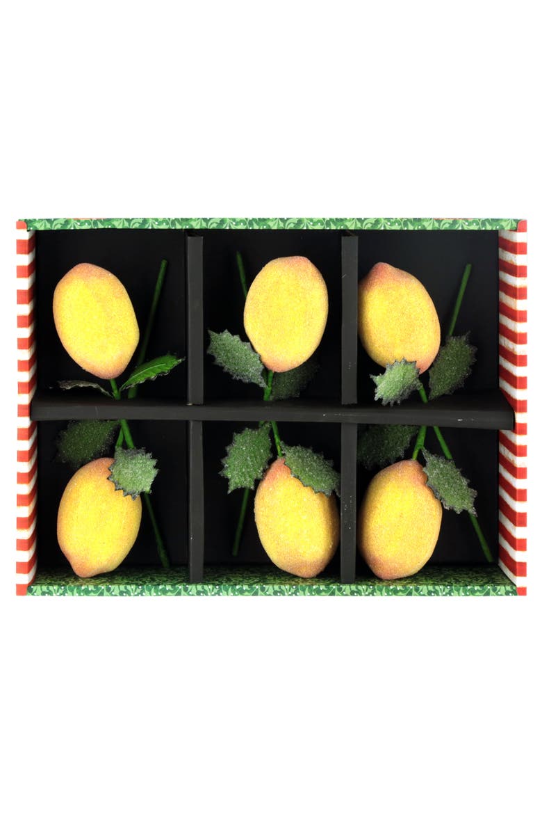 Christmas Lemon Pick , Box of 6, Alternate, color, Yellow