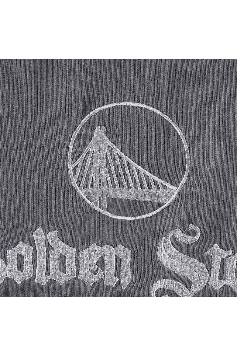 Women's The Wild Collective Gray Golden State Warriors Embroidered Fleece Raglan Short Sleeve Pullover Sweatshirt, Alternate, color, Gray