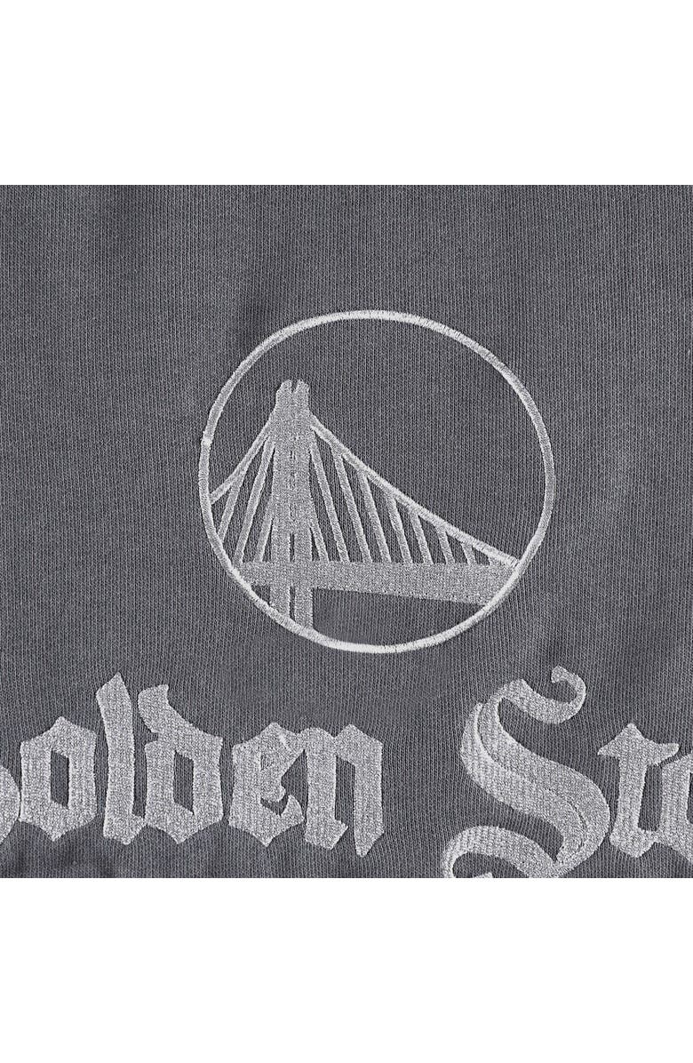 THE WILD COLLECTIVE Women's The Wild Collective Gray Golden State Warriors Embroidered Fleece Raglan Short Sleeve Pullover Sweatshirt, Alternate, color, Gray