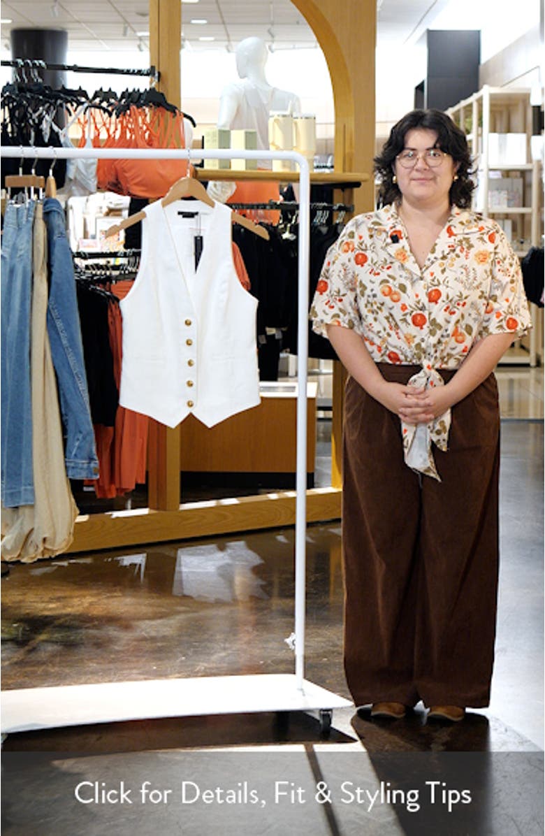 Mazie Deep V-Neck Linen Blend Vest, sales video thumbnail