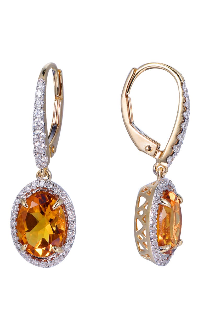Kahn High Jewelry Citrine Earrings with Diamonds, Alternate, color, Citrine Orange