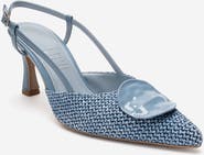 Prologue Shoes Levia Woven Pointed Toe Slingback Pump