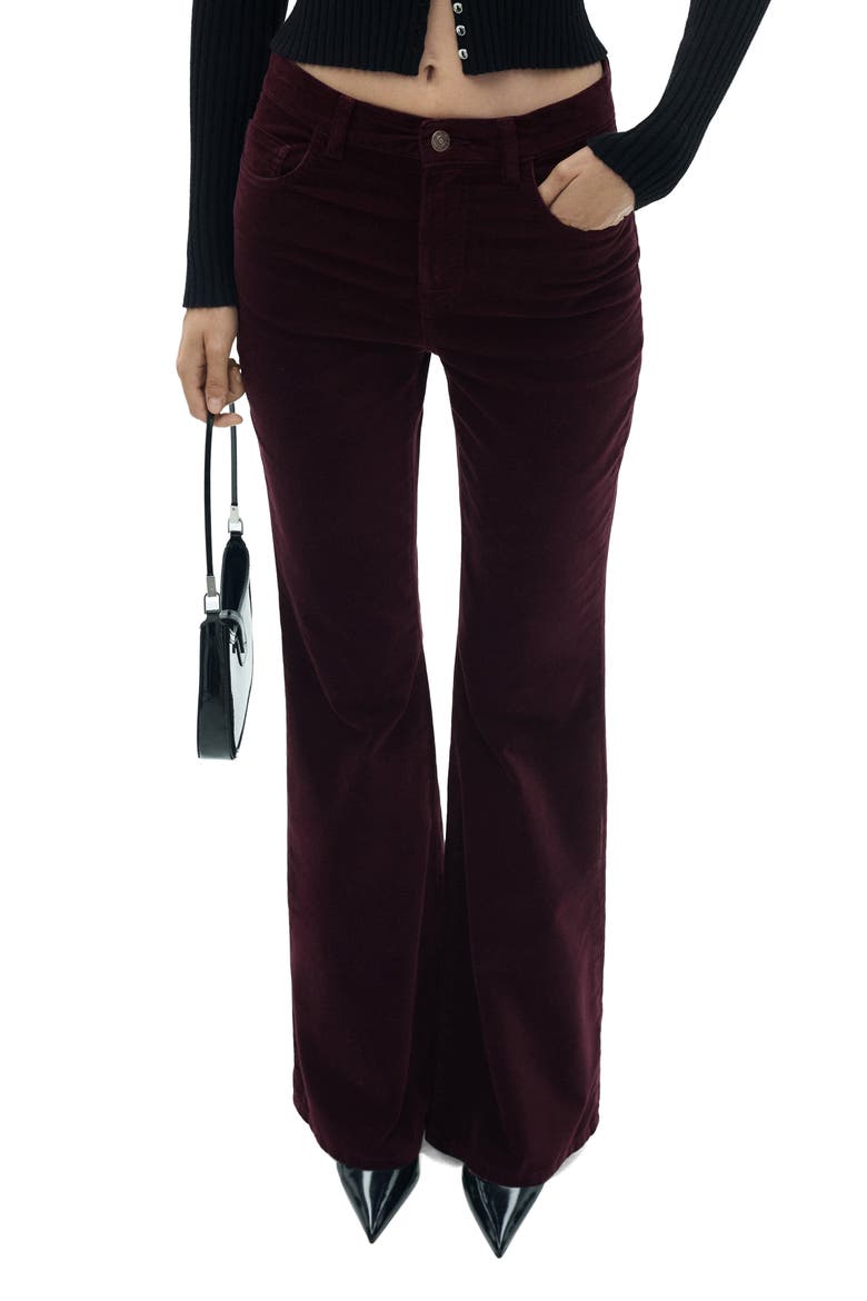 Violeta Flared Stretch Corduroy Jeans, Main, color, WINE