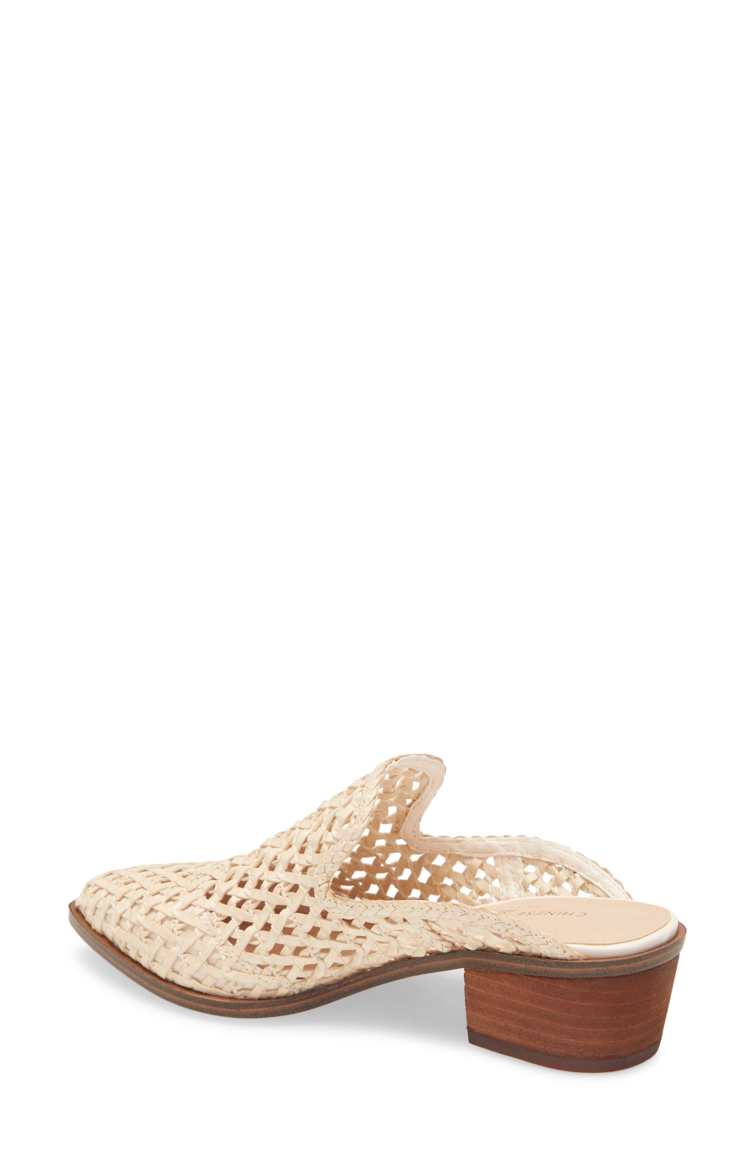 Mayflower Woven Mule, Alternate, color, ECRU FAUX LEATHER