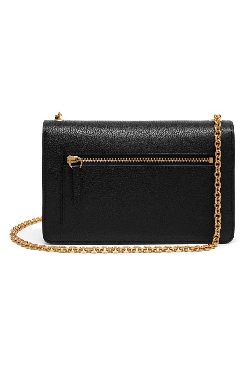Small Darley Leather Clutch, Alternate, color, BLACK