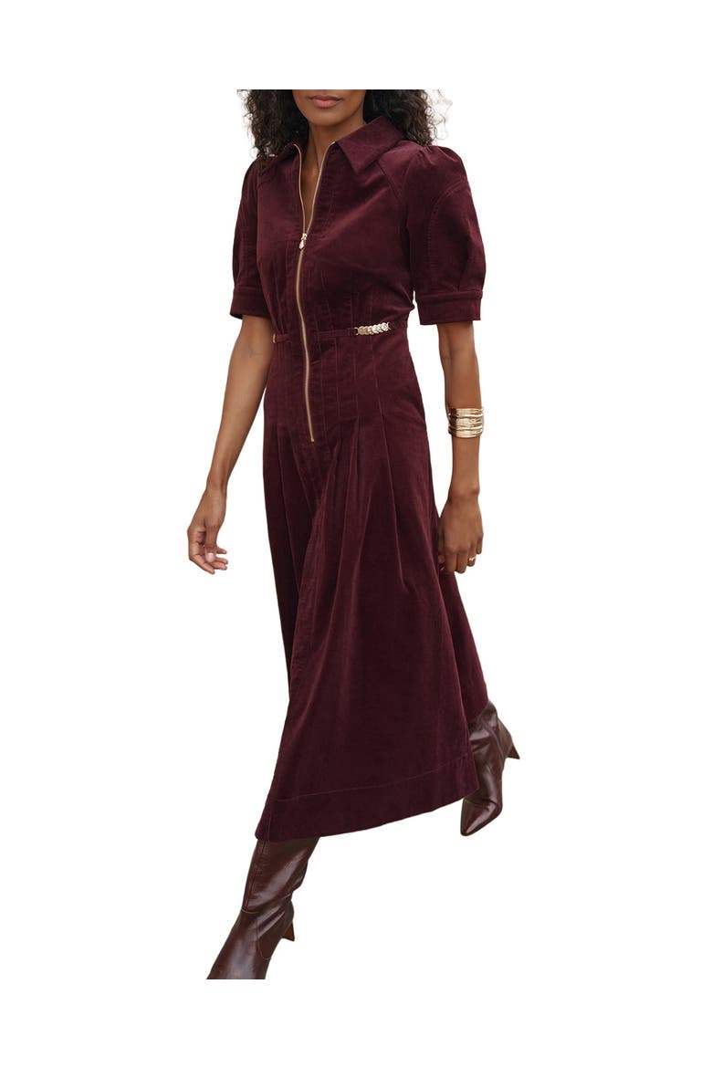 Corduroy Maxi Dress, Main, color, Burgundy