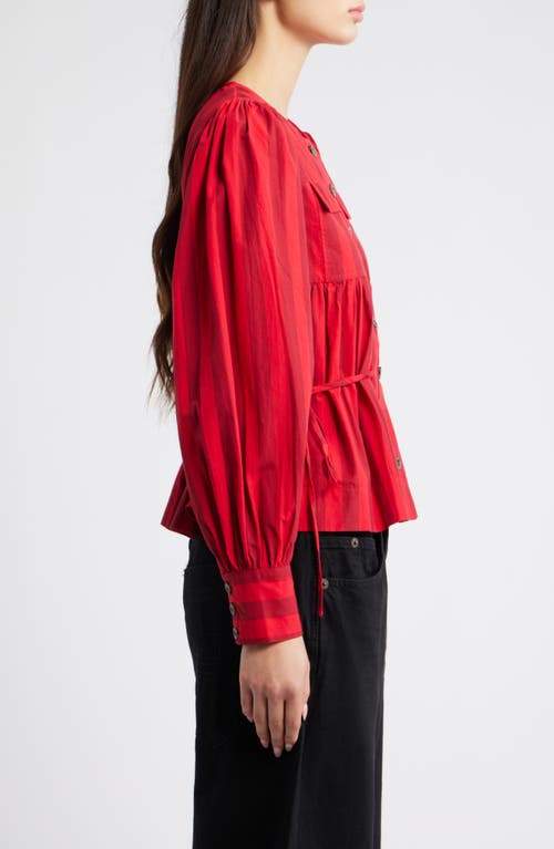 Damson Madder Charlize Stripe Blouse In Red