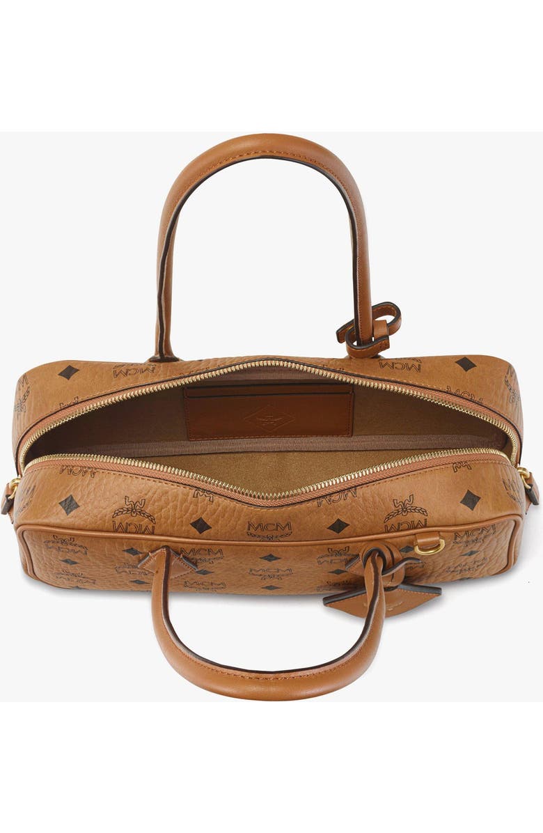 MCM Aren Shoulder Bag in Visetos, Alternate, color, Cognac