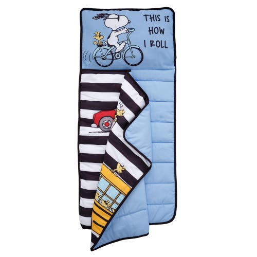 Bedtime Originals Snoopy & Woodstock Peanuts Transportation Toddler Nap Mat In Blue