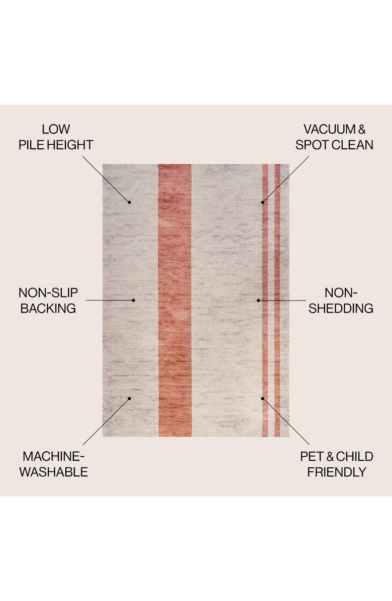 JONATHAN Y Raita Modern Distressed Stripe Machine-Washable Area Rug, Alternate, color, Ivory/Peach