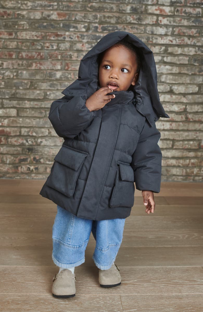 7 A.M. Enfant Kids' Benji Water Repellent Puffer Jacket, Alternate, color, Smokey