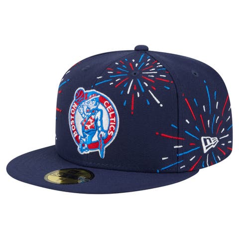 Men's New Era  Navy Boston Celtics Americana Fireworks 59FIFTY Fitted Hat