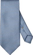 Eton Blue Geometric Print Silk Twill Tie