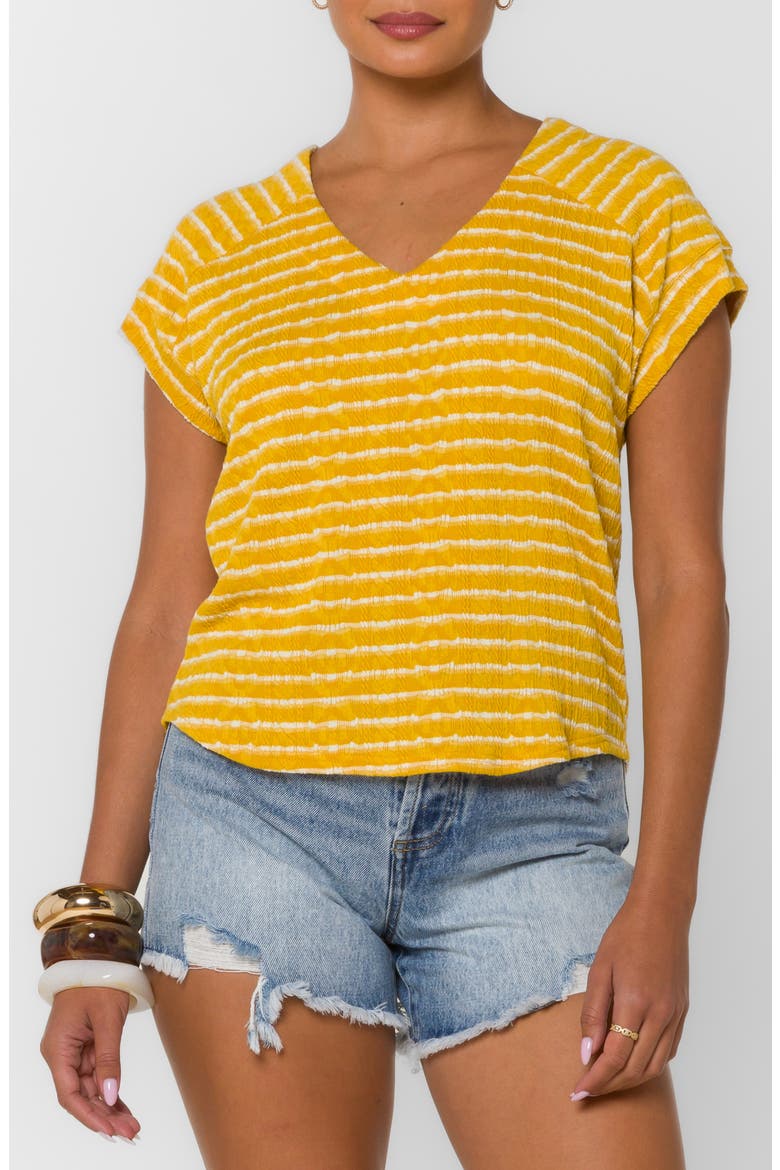 Larena Striped T-Shirt, Main, color, GOLD STRIPE