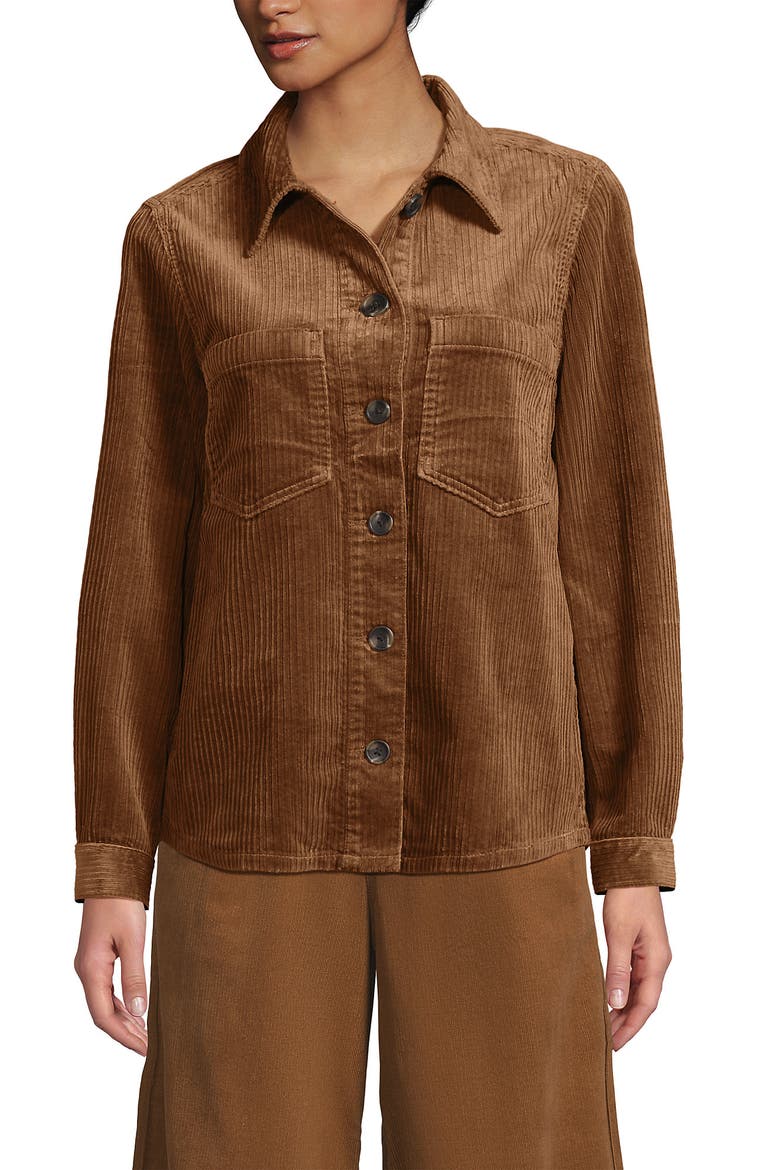 Wide Wale Corduroy Shirt Jacket, Main, color, Maple Toffee