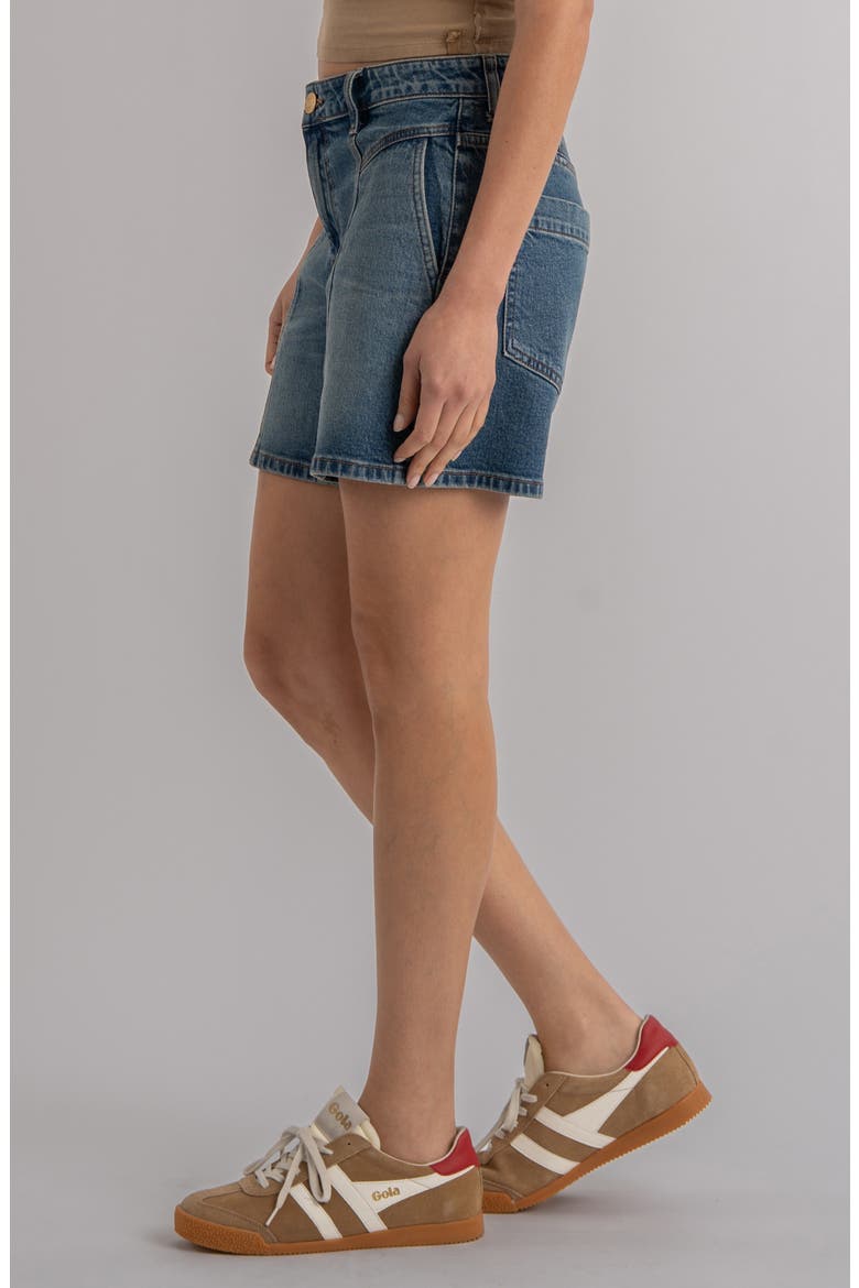 Hailey High Waist Denim Bermuda Shorts, Alternate, color, SHINE