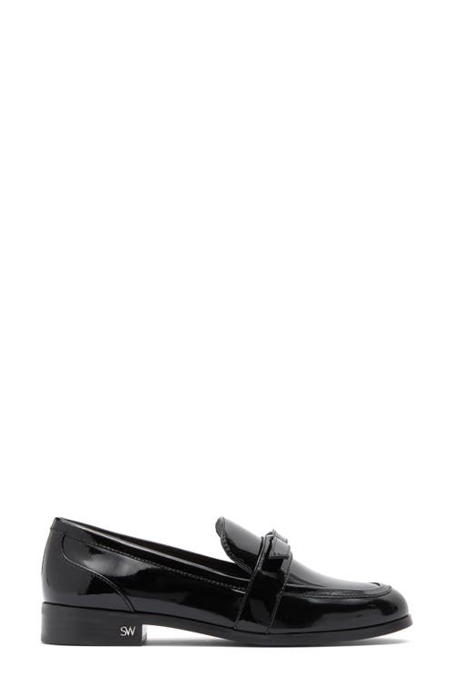 Stuart Weitzman Emma Bow Loafer In Black Patent