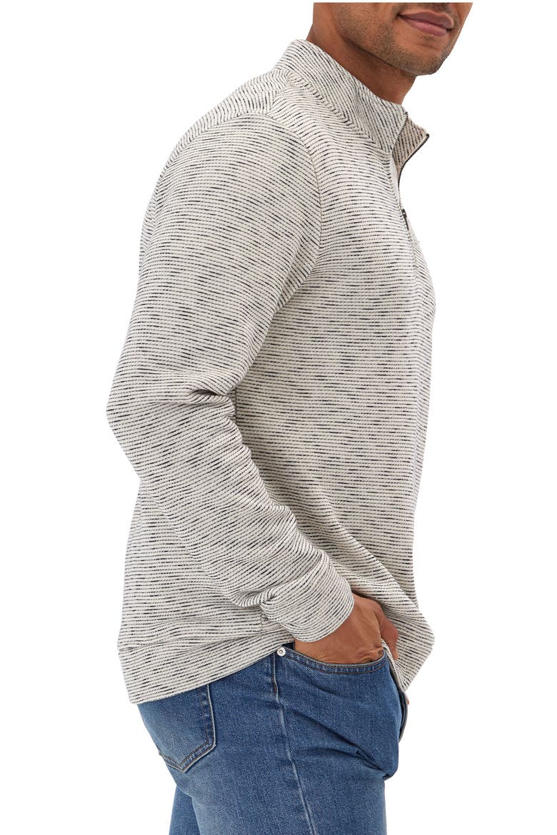 Felix Stripe French Terry Quarter Zip Top, Alternate, color, TAPIOCA / STARGAZER