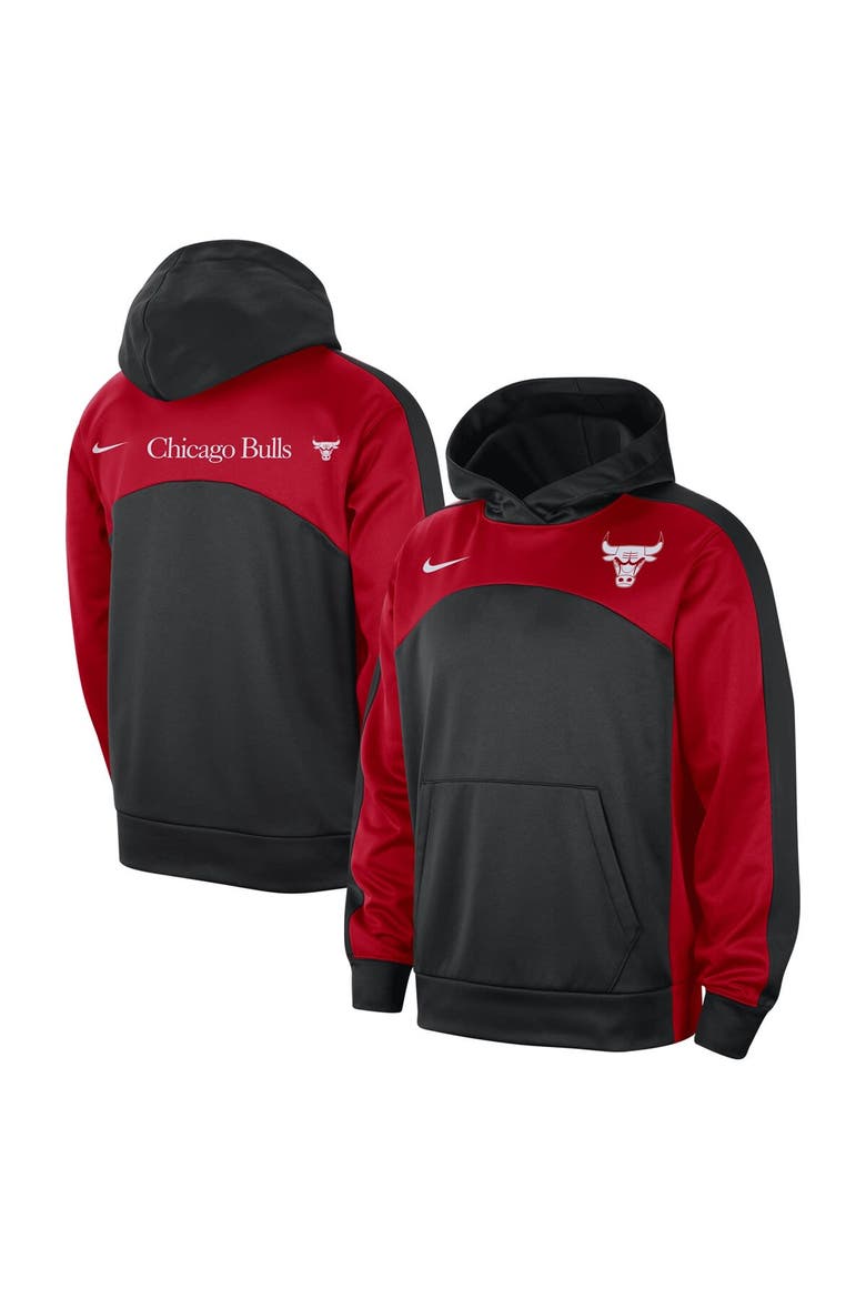 Men's Nike Black/Red Chicago Bulls Authentic Starting Five Force Performance Pullover Hoodie, Main, color, Black