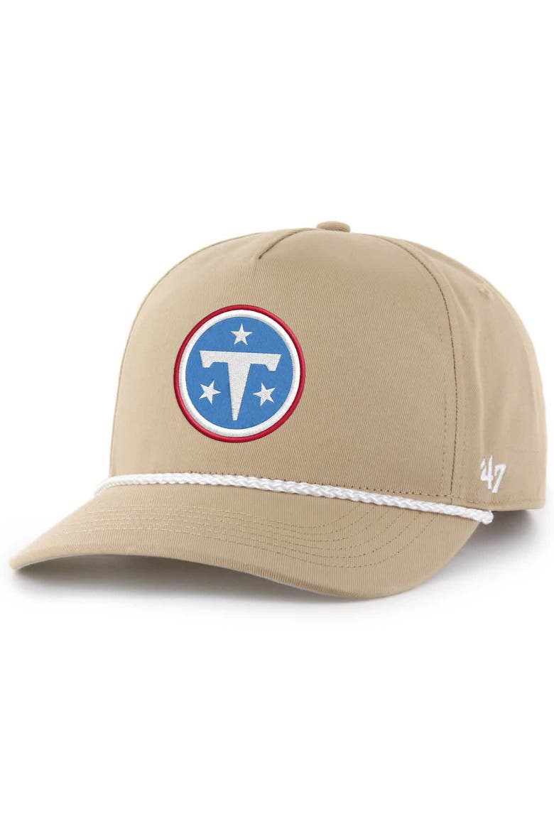 Men's '47  Khaki Tennessee Titans Primary Logo Rope Hitch Adjustable Hat, Main, color, Khaki