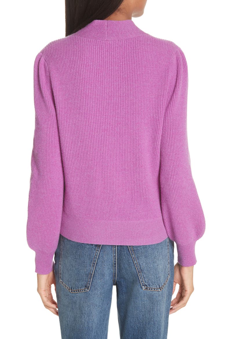 Tie Neck Cashmere Sweater, Alternate, color, FUSCHIA